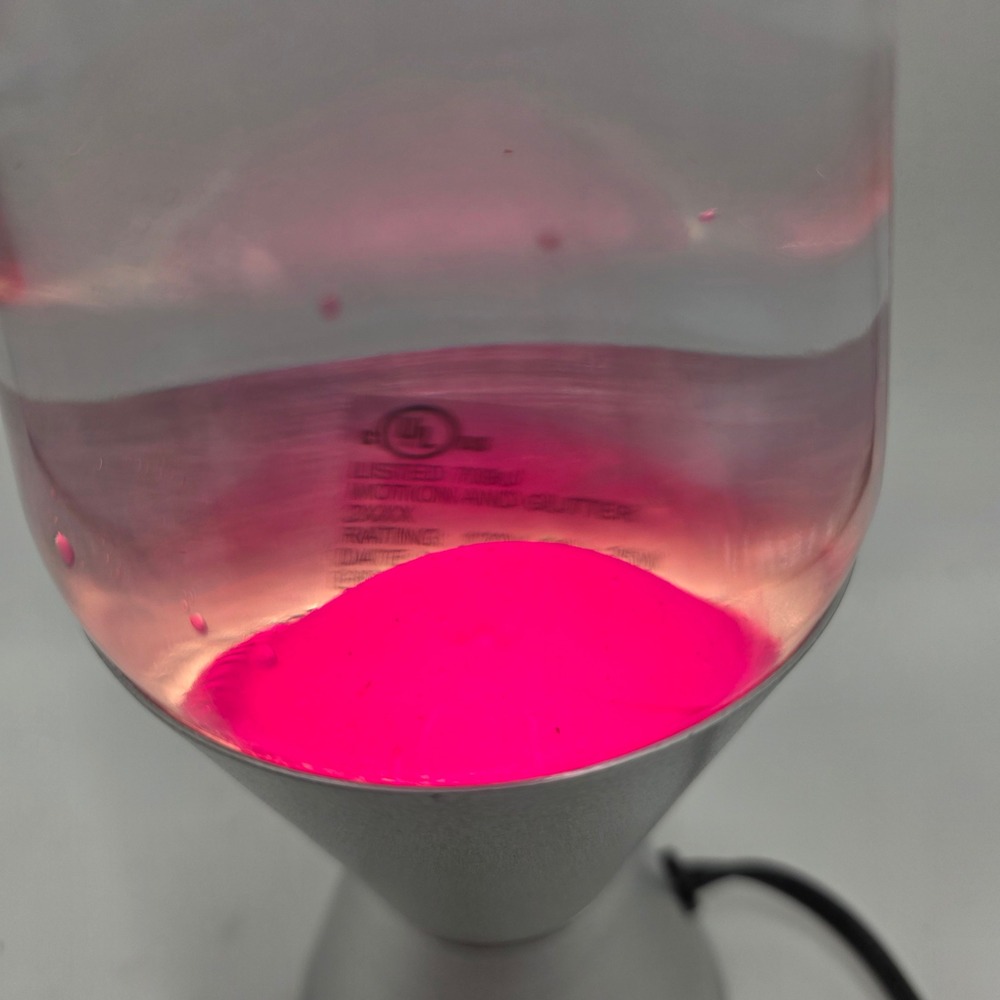 Lava Lite Motion Lamp Ruby Red Wax Silver Base Retro Mid Century Modern Decor - Picture 7 of 14